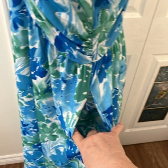 Grace Karin Blue and Green Floral Maxi Dress - Picture 7 of 16